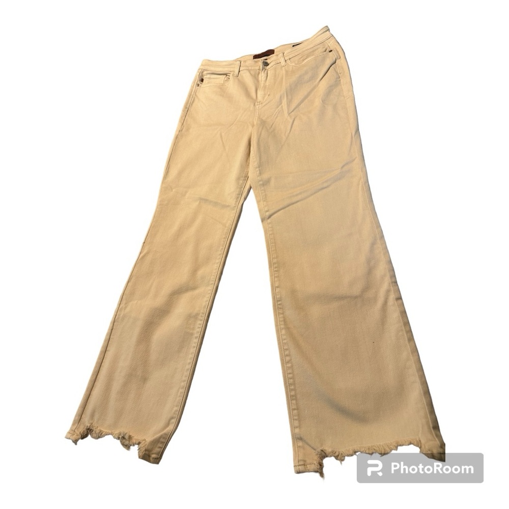 NWOT Judy Blue Cream High Rise Jeans w/Raw Hem S: 15/32
